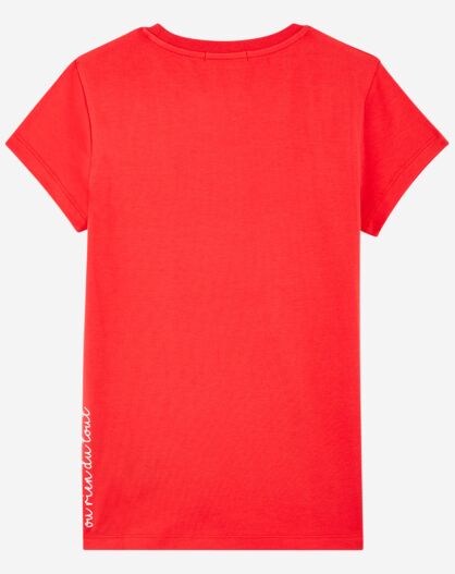 T-Shirt en Coton à Logo tricolore rouge